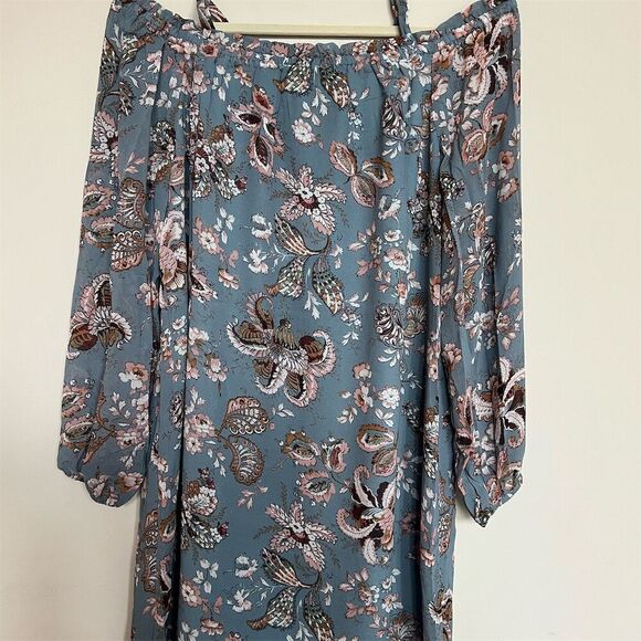 Hayden Women's Blue Floral Off-Shoulder Knee Length Dress - Picture 5 of 8